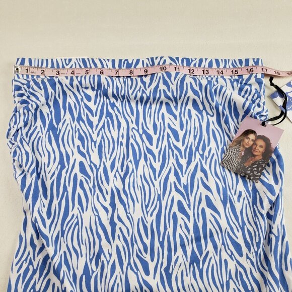 DVF x Target A Line Skirt Womens Large Blue Knit Midi Diane Von Furstenberg NEW - Picture 13 of 14